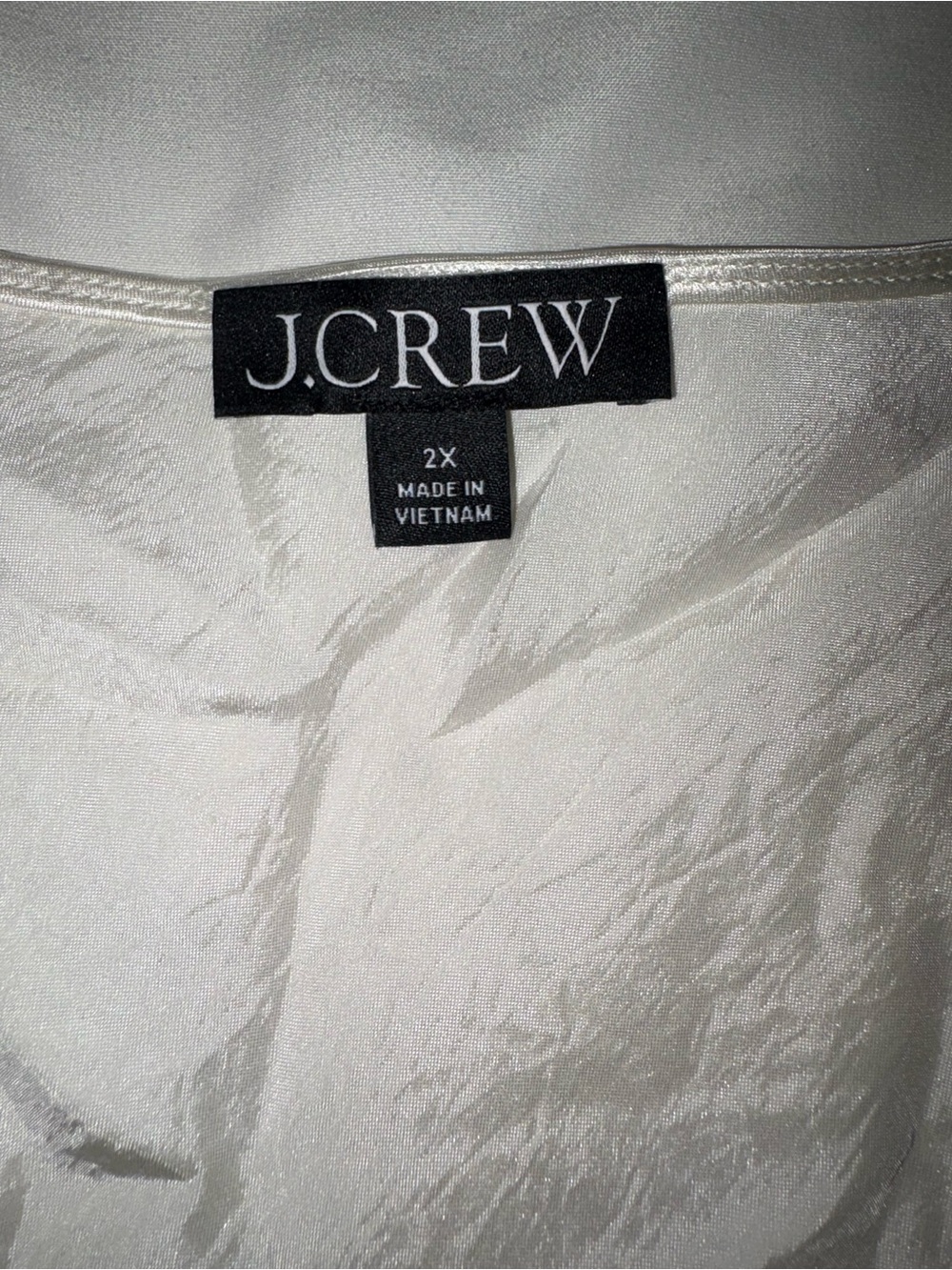 J.Crew Ivory Satin Acetate Tank Top 2X NWOT
